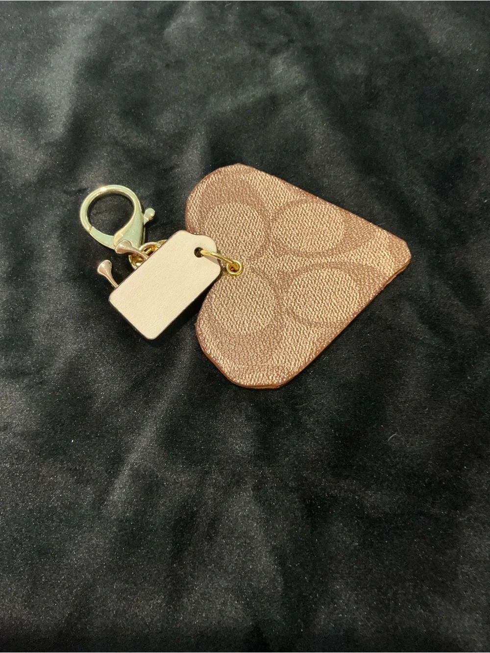 Handmade key/bag charm with Coach Hangtag